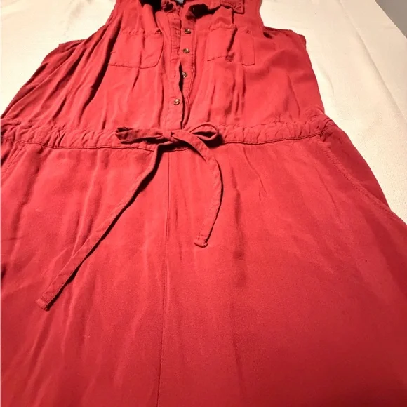 Universal Thread Rust Sleeveless Wide-Leg Jumpsuit with Drawstring - Picture 3 of 9